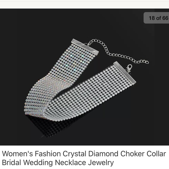 NWT rhinestone collar chocker fashion necklace - Picture 3 of 3